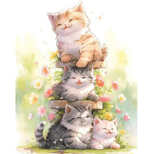 Load image into Gallery viewer, AB Diamond Painting - Full Square - happy cat (40*50CM)