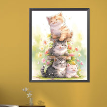 Load image into Gallery viewer, AB Diamond Painting - Full Square - happy cat (40*50CM)