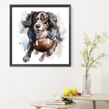 Load image into Gallery viewer, Diamond Painting - Full Round - puppy playing ball (30*30CM)