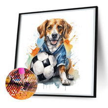 Load image into Gallery viewer, Diamond Painting - Full Round - puppy playing ball (30*30CM)