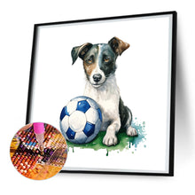 Load image into Gallery viewer, Diamond Painting - Full Round - puppy playing ball (30*30CM)