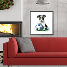 Load image into Gallery viewer, Diamond Painting - Full Round - puppy playing ball (30*30CM)
