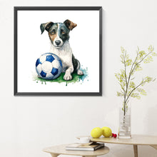 Load image into Gallery viewer, Diamond Painting - Full Round - puppy playing ball (30*30CM)