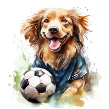 Load image into Gallery viewer, Diamond Painting - Full Round - puppy playing ball (30*30CM)
