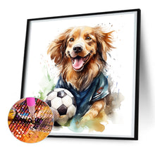 Load image into Gallery viewer, Diamond Painting - Full Round - puppy playing ball (30*30CM)