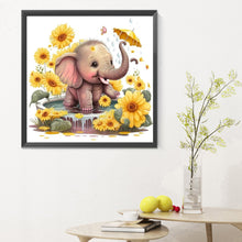 Load image into Gallery viewer, Diamond Painting - Full Round - Elephants playing in pool (30*30CM)