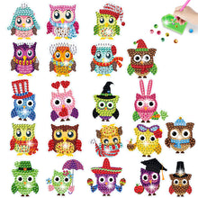 Load image into Gallery viewer, 2PCS Christmas Gem Art DIY Craft Kit Diamond Painting Sticker (Xmas Owl)