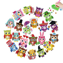 Load image into Gallery viewer, 2PCS Christmas Gem Art DIY Craft Kit Diamond Painting Sticker (Xmas Owl)