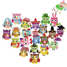 Load image into Gallery viewer, 2PCS Christmas Gem Art DIY Craft Kit Diamond Painting Sticker (Xmas Owl)