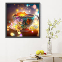 Load image into Gallery viewer, Diamond Painting - Full Round - tea cup and flowers (30*30CM)