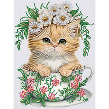 Load image into Gallery viewer, Diamond Painting - Partial Special Shaped - teacup kitten (30*40CM)
