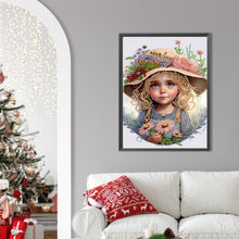 Load image into Gallery viewer, Diamond Painting - Partial Special Shaped - flower hat girl (30*40CM)