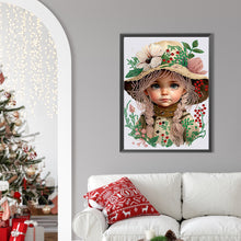 Load image into Gallery viewer, Diamond Painting - Partial Special Shaped - flower hat girl (30*40CM)