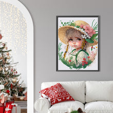 Load image into Gallery viewer, Diamond Painting - Partial Special Shaped - flower hat girl (30*40CM)