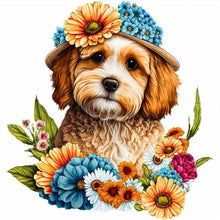 Load image into Gallery viewer, Diamond Painting - Full Round - flower cluster puppy (30*30CM)