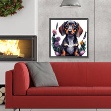 Load image into Gallery viewer, Diamond Painting - Full Round - flower cluster puppy (30*30CM)