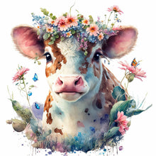 Load image into Gallery viewer, Diamond Painting - Full Round - flower cluster cow (30*30CM)