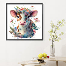 Load image into Gallery viewer, Diamond Painting - Full Round - flower cluster cow (30*30CM)