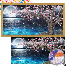 Load image into Gallery viewer, AB Diamond Painting - Full Round - Peach blossom tree under the moon (80*40CM)
