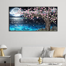 Load image into Gallery viewer, AB Diamond Painting - Full Round - Peach blossom tree under the moon (80*40CM)