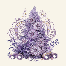 Load image into Gallery viewer, Diamond Painting - Partial Special Shaped - Purple Christmas tree (30*30CM)