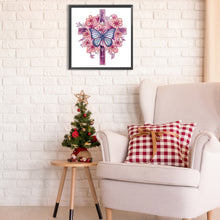 Load image into Gallery viewer, Diamond Painting - Partial Special Shaped - butterfly cross (30*30CM)