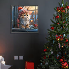 Load image into Gallery viewer, Diamond Painting - Full Round - winter night kitten (40*40CM)