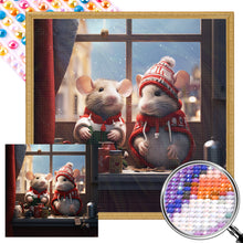 Load image into Gallery viewer, AB Diamond Painting - Full Round - winter night animals (40*40CM)