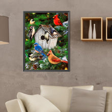 Load image into Gallery viewer, Diamond Painting - Full Round - Bird house with chirping birds and fragrant flowers (30*40CM)