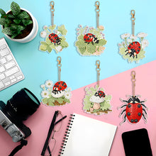 Load image into Gallery viewer, 6PCS Double Sided Special Shape Diamond Art Keyring (Garden Ladybird)