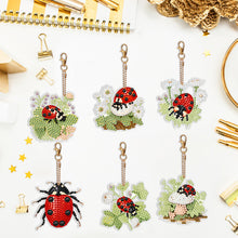 Load image into Gallery viewer, 6PCS Double Sided Special Shape Diamond Art Keyring (Garden Ladybird)