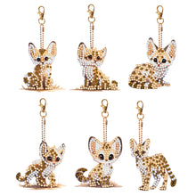 Load image into Gallery viewer, 6PCS Double Sided Special Shape Diamond Art Keyring (Baby Panther)