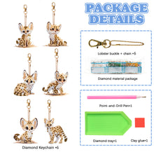 Load image into Gallery viewer, 6PCS Double Sided Special Shape Diamond Art Keyring (Baby Panther)