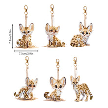 Load image into Gallery viewer, 6PCS Double Sided Special Shape Diamond Art Keyring (Baby Panther)