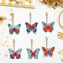 Load image into Gallery viewer, 6PCS Double Sided Special Shape Diamond Art Keyring (Garden Butterfly)