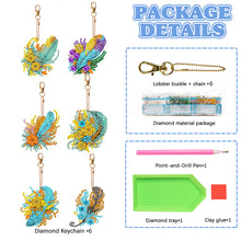 Load image into Gallery viewer, 6PCS Double Sided Special Shape Diamond Art Keyring (Flower Feather)