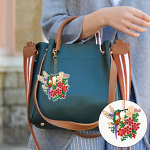 Load image into Gallery viewer, 6PCS Double Sided Special Shape Diamond Art Keyring (Flower Hummingbird)