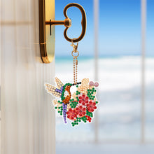 Load image into Gallery viewer, 6PCS Double Sided Special Shape Diamond Art Keyring (Flower Hummingbird)