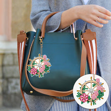 Load image into Gallery viewer, 6PCS Double Sided Special Shape Diamond Art Keyring (Flower Rudder)