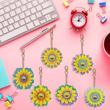 Load image into Gallery viewer, 6PCS Double Sided Special Shape Diamond Art Keyring (Sunflower Mandala)