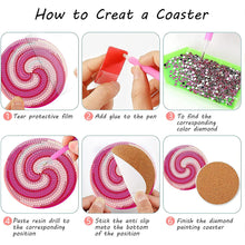 Load image into Gallery viewer, 8PCS Diamond Painting Art Coaster Kit with Holder (Christmas Candy)