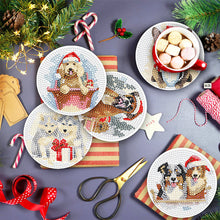 Load image into Gallery viewer, 8PCS Diamond Painting Art Coaster Kit with Holder (Christmas Puppy)