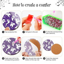 Load image into Gallery viewer, 8PCS Diamond Painting Coasters Kits with Holder (Halloween Pattern)