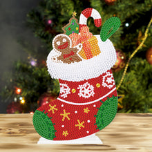 Load image into Gallery viewer, Desktop Round Diamond Painting Ornament Acrylic Xmas Stocking (#1)