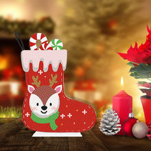 Load image into Gallery viewer, Desktop Round Diamond Painting Ornament Acrylic Xmas Stocking (#3)