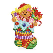 Load image into Gallery viewer, Desktop Round Diamond Painting Ornament Acrylic Xmas Stocking (#4)