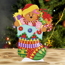 Load image into Gallery viewer, Desktop Round Diamond Painting Ornament Acrylic Xmas Stocking (#4)