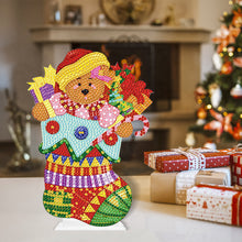 Load image into Gallery viewer, Desktop Round Diamond Painting Ornament Acrylic Xmas Stocking (#4)