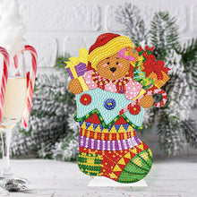 Load image into Gallery viewer, Desktop Round Diamond Painting Ornament Acrylic Xmas Stocking (#4)