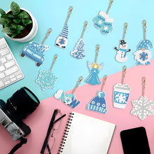 Load image into Gallery viewer, 12PCS Double Sided Special Shape Diamond Painting Art Keychain Pendant Snowflake